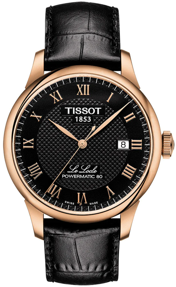 TISSOT LE LOCLE POWERMATIC 80 – T006.407.36.053.00 Black Face Leather Luxury Watch For Men