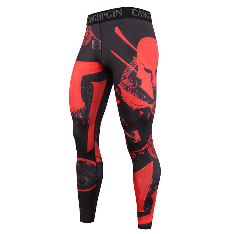 New Running Compression Leggings Men Sports Quick-drying Tights Stretchy Training Pants Gym Fitness Print Men Jogger Trousers