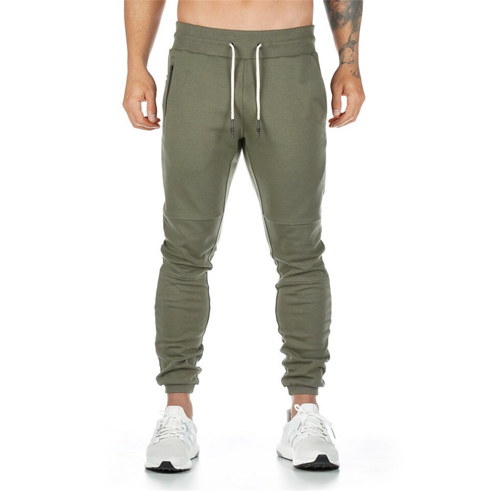 New Joggers Sweatpants Men Casual Pants Solid Colour Gym Fitness ...