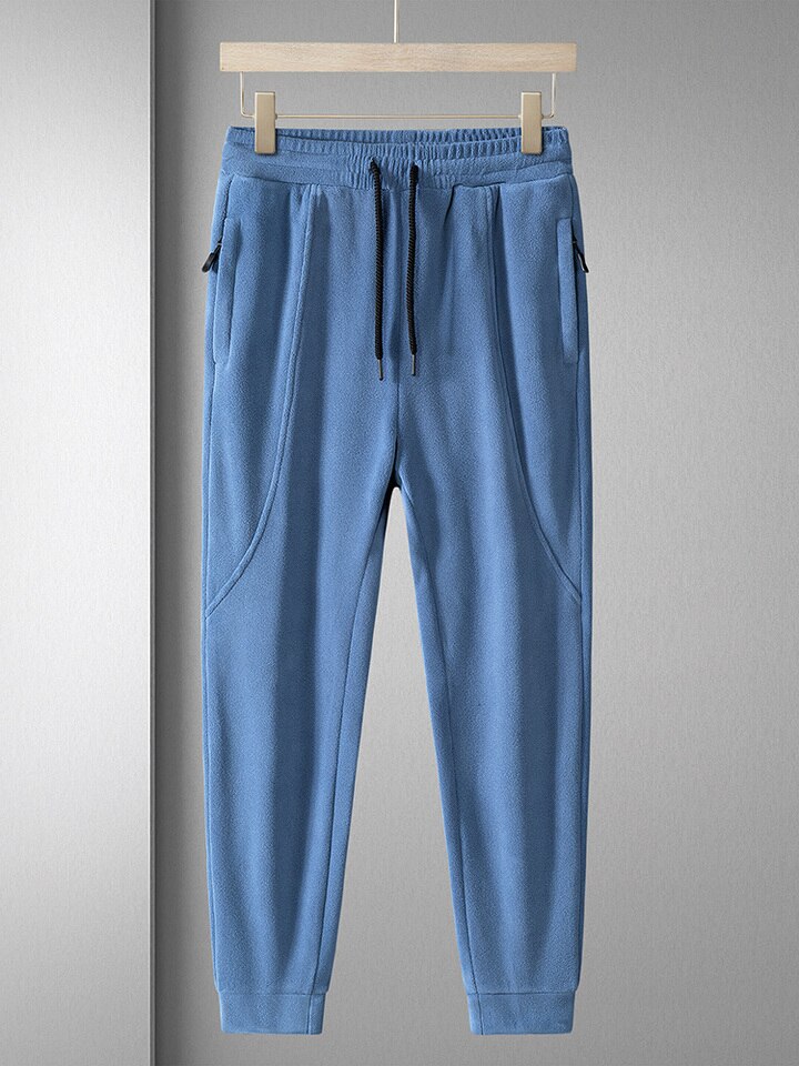 New Winter Zip Pockets Thick Warm Sweatpants Men Joggers Sportswear Casual Track Pants Male Plus Size Thermal Fleece Trousers 8XL