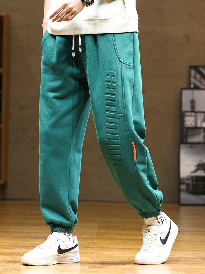 New Men Sweatpants Baggy Joggers Fashion Letter Hip Hop Streetwear Harem Pant Men Casual Cotton Loose Trousers 8XL