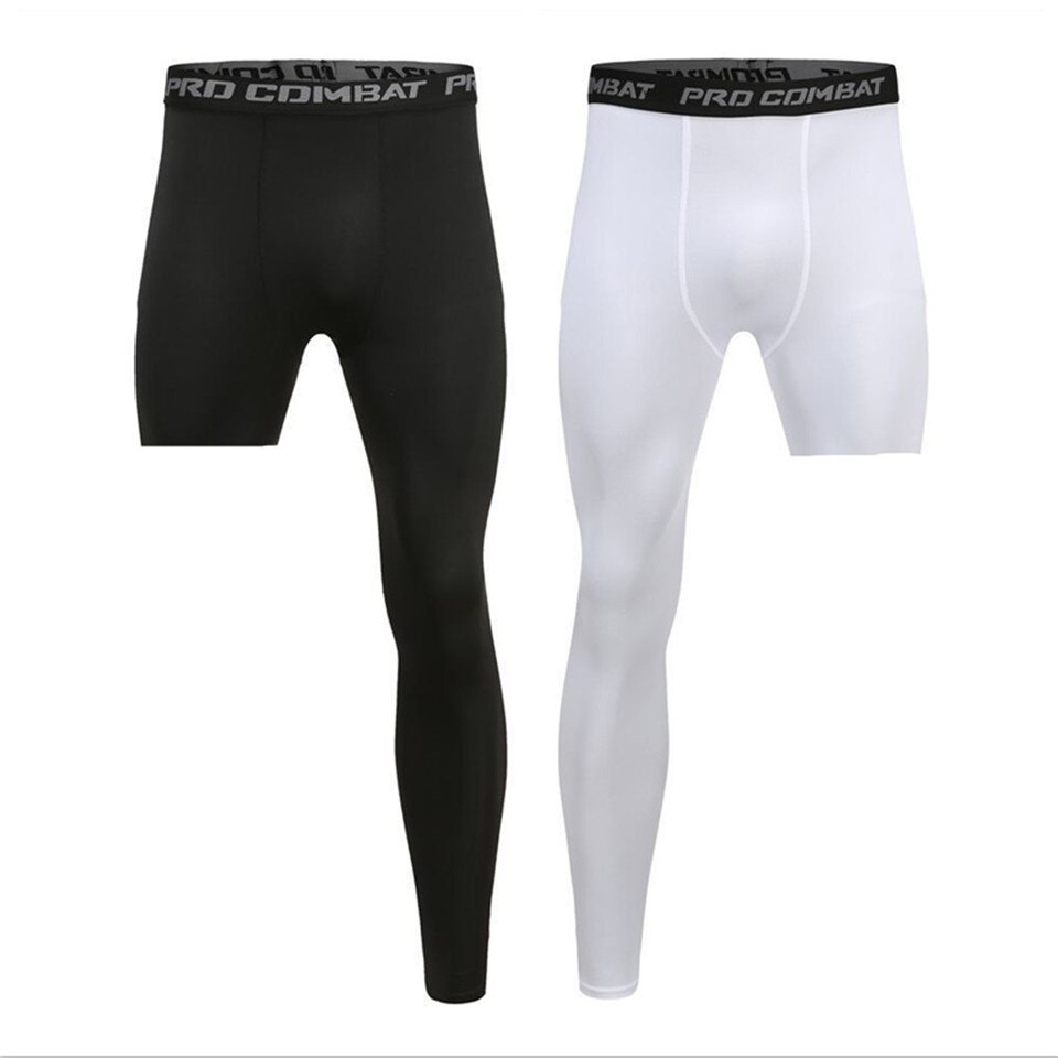 New Men Base Layer Exercise Trousers Compression Running Tight Sport Cropped One Leg Leggings Basketball Football Yoga Fitness Pants