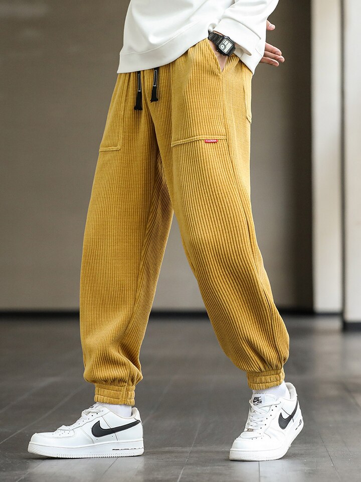New Autumn Winter Corduroy Sweatpants Men Baggy Joggers Fashion Streetwear Loose Casual Harem Pants Plus Size 8XL