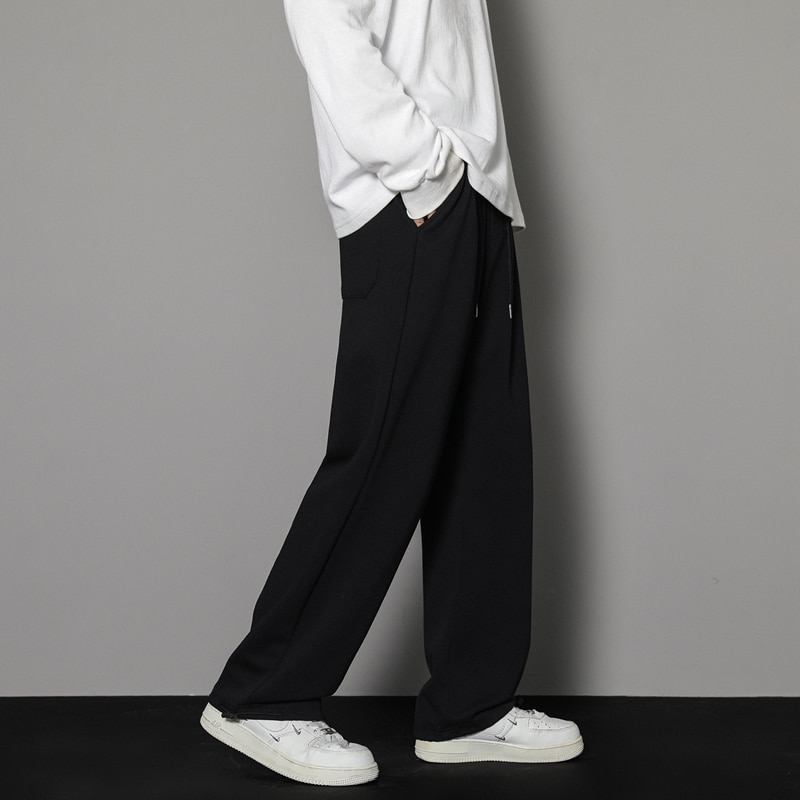 New Sweatpants Mens Straight Pants Large Size Male Loose Black Casual Pants Streetwear Sport Trousers Joggers Oversize Sports