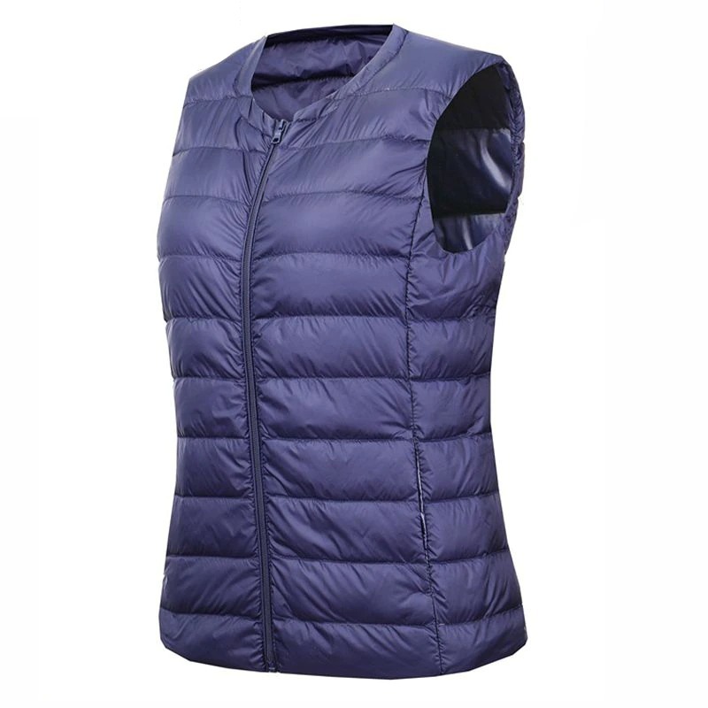 New 6XL 7XL Women Large Size Waistcoat Warm Vest Ultra Light Down Vest Women Portable Sleeveless Winter Warm Liner