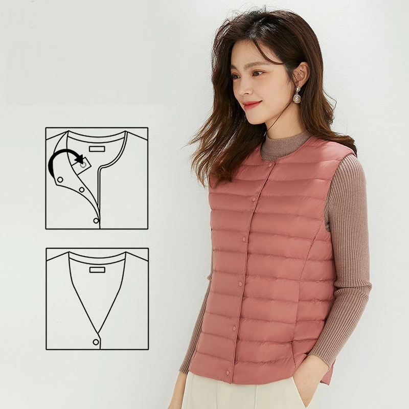 New Bang 90% Matt Fabric Women Warm Vests Ultra Light Down Vest Women Two Ways Waistcoat Portable Warm Sleeveless Winter Liner