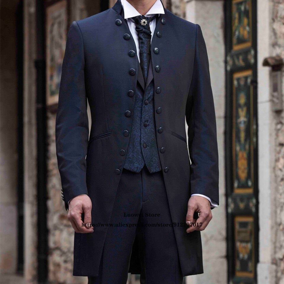 New Men Suits Classic Double Breasted Blazer Formal Business 3 Piece Sets Wedding Groom Tuxedo Terno Masculino Jacket+Vest+Pants
