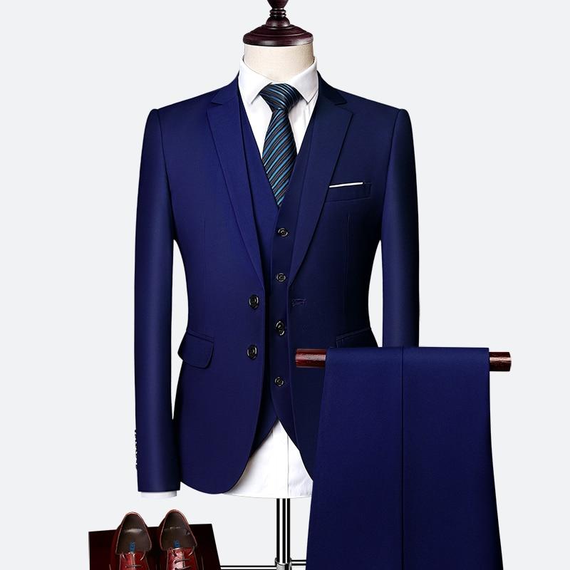 New Wedding Suit Men Classical Men Business Suit 3 Pieces New Formal Korean Slims Suit Dress Suit tuxedo Groom Suit