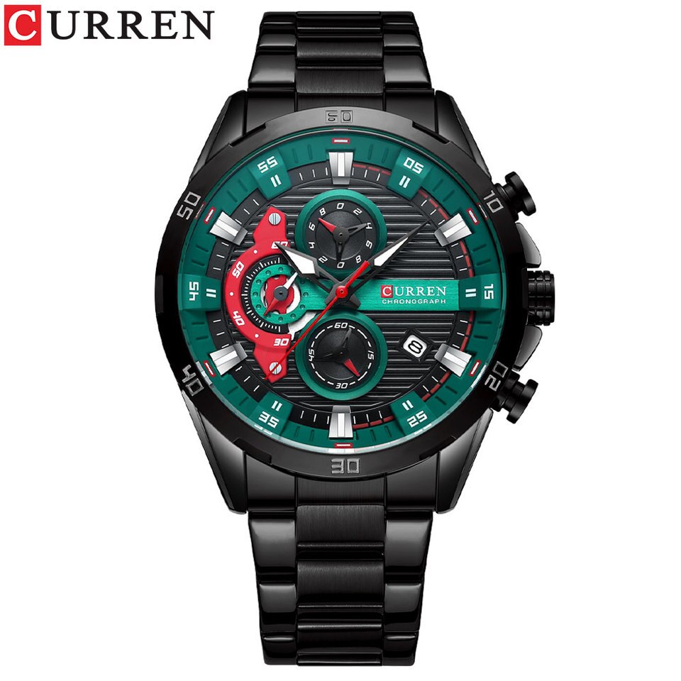 New Stainless Steel Watches for Mens Creative Fashion Luminous Dial with Chronograph Clock Male Casual Wristwatches