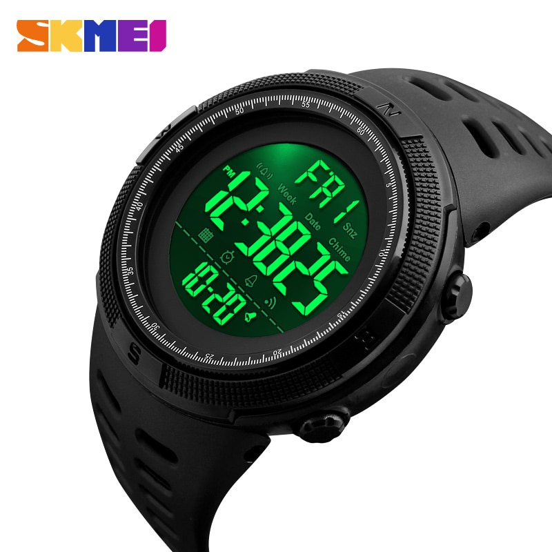 Chrono Digital Watches Mens Sport Countdown Wristwatches Men 2 time Alarm Clock Watches Male reloj hombre 1251