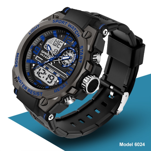 Men Watches 5ATM Waterproof Sport Military Wristwatch Quartz Watch for Men Clock Relogio Masculino 6024