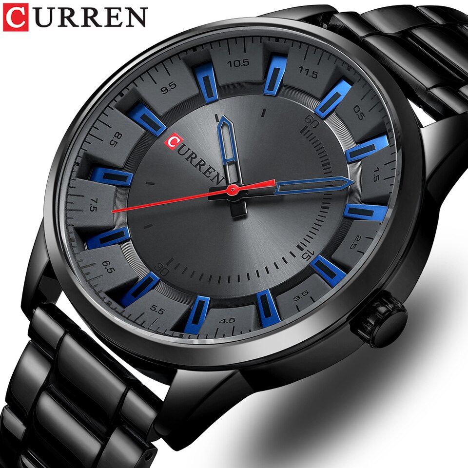 Simple Style Men Watches Quartz Wristwatches Stainless Steel Band Clock Male