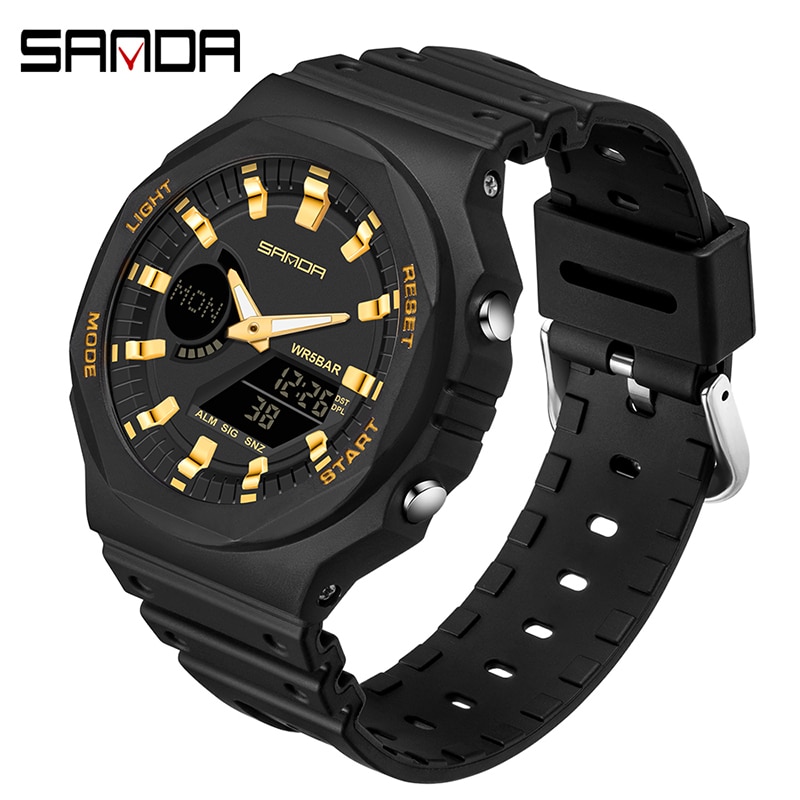 Men Quartz Watches Waterproof Men Military Sport Watch Dual Display Luminous Wristwatch Orologio uomo