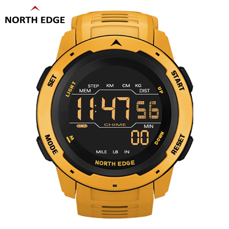 New Men Digital Watch Sports Watches Dual Time Pedometer Alarm Clock Waterproof 50M Digital Watch Military Clock