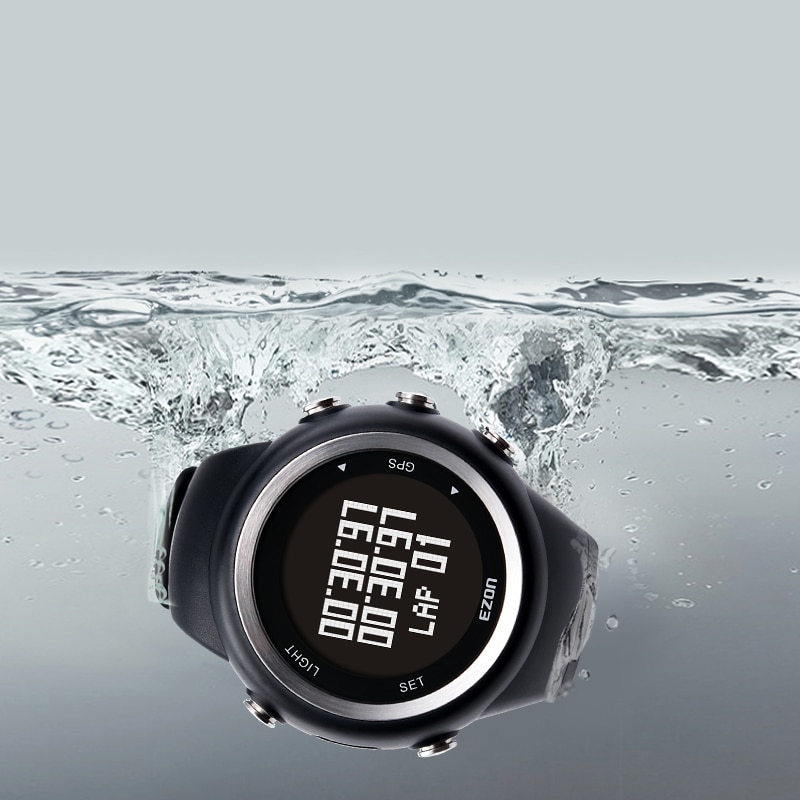 Men Digital Sport Wrist watch GPS Running Watch With Speed Pace Distance Calorie Burning  Stopwatch 50M Waterproof EZON T031
