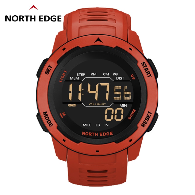 New Men Digital Watch Sports Watches Dual Time Pedometer Alarm Clock Waterproof 50M Digital Watch Military Clock