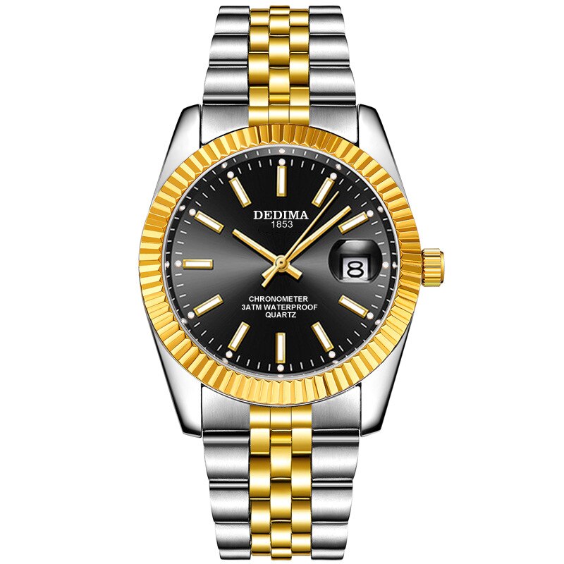 Mens Top Brand Luxury Fashion Gold Watches Men Business Stainless Steel Luminous Quartz Watch Relogio Masculino Reloj Hombre