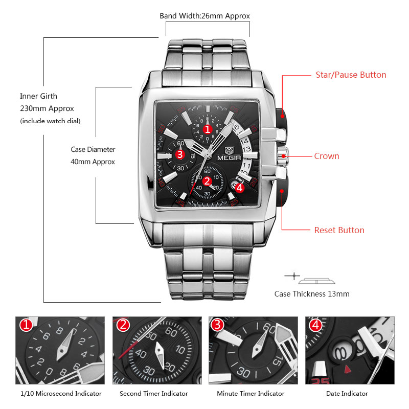 Men Watches Top Brand Luxury Quartz Watch Men  Steel Date Waterproof Sport Watch Relogio Masculino