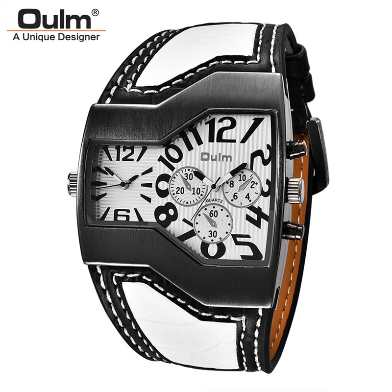 Classic Style Two Time Zone Men Watches PU Leather Wristwatch Male Quartz Clock Casual Man Hours relogio masculino
