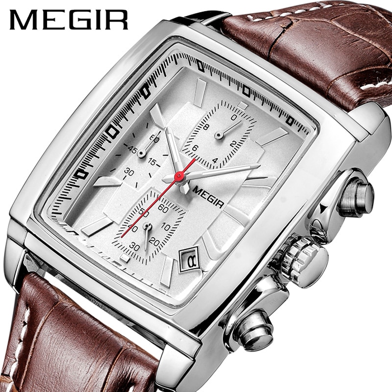 Watch Men Top Brand Luxury Rectangle Quartz Military Watches Waterproof Luminous Leather Wristwatch Men Clock
