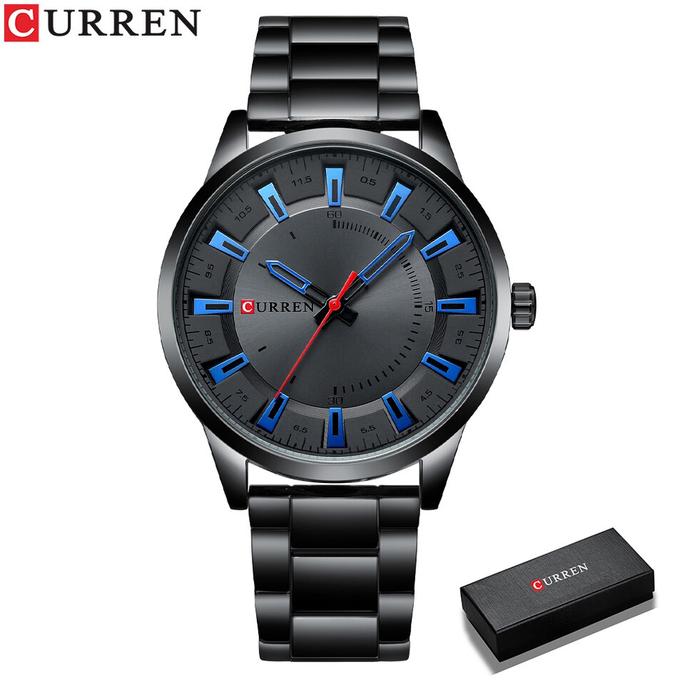 Simple Style Men Watches Quartz Wristwatches Stainless Steel Band Clock Male