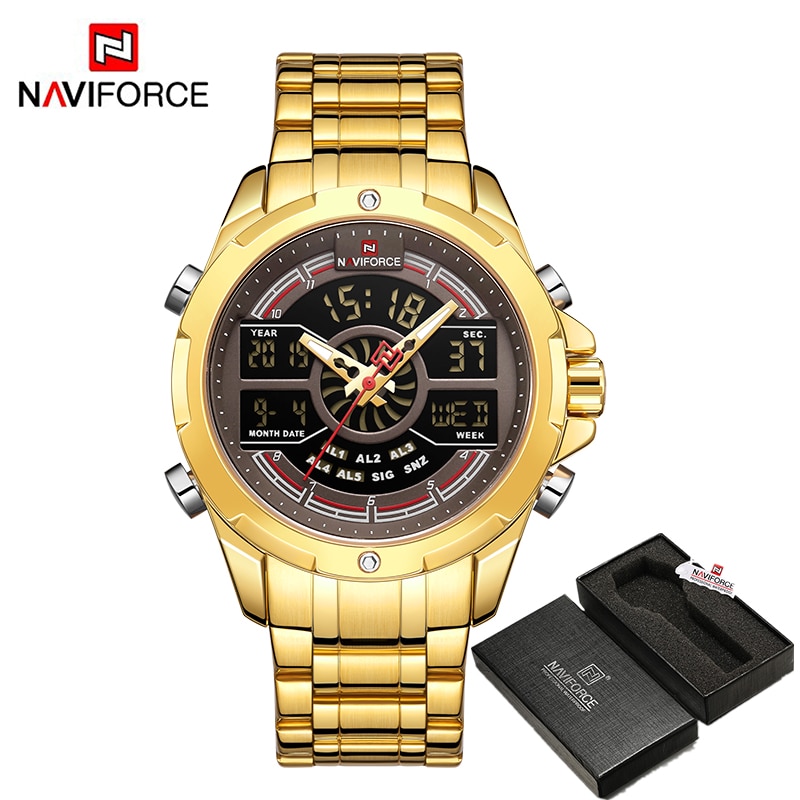 Luxury Original Watches For Men Digital Chronograph Fashion Sport Quartz Wrist Watch Stainless Steel Waterproof Clock