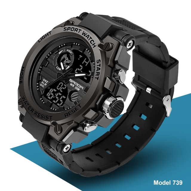 SANDA 739 Sports Men’s Watches Top Brand Luxury Military Quartz Watch Men Waterproof S Shock Male Clock relogio masculino 2022