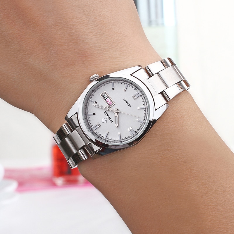Ladies Watches Waterproof Quartz Silver Clock Women Automatic Date Dress Wrist Watch Reloj Mujer