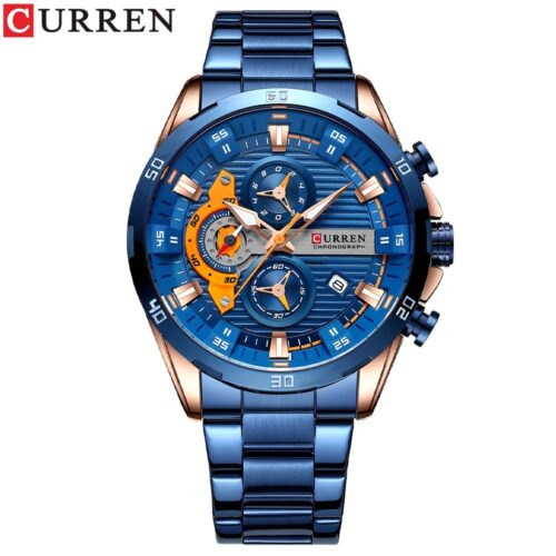 New Chronograph Men Watches Sport Casual Stainless Steel Luminous Wristwatches Male Creative Design Quartz Clock - Image 3