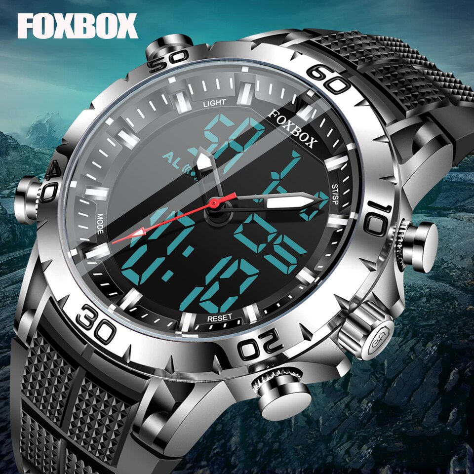Men Watches Sports Top Brand Luxury Dual Display Quartz Watch Men Military Waterproof Clock Digital Electronic Watch