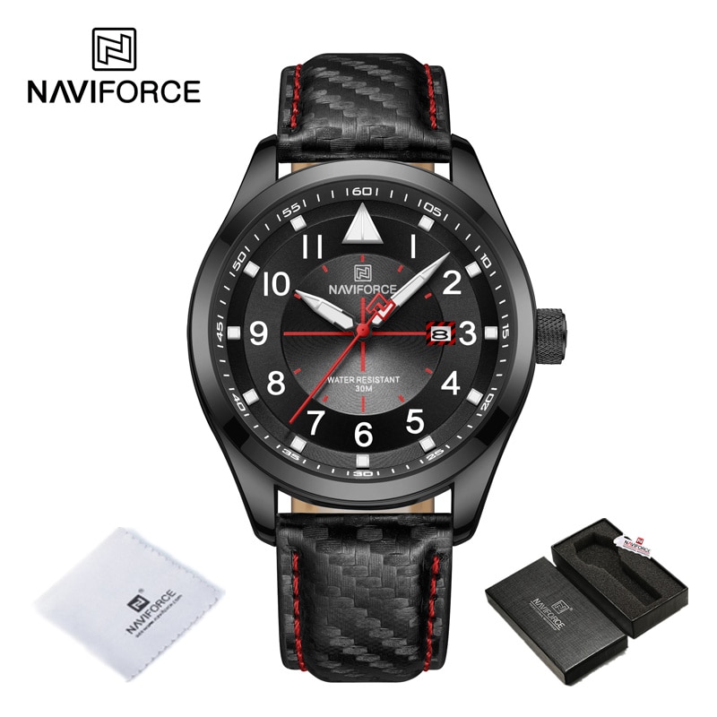 New Men Quartz Watches NAVIFORCE Business Luminous Waterproof Clock Leather Strap Wristwatches for Men Relogio Masculino