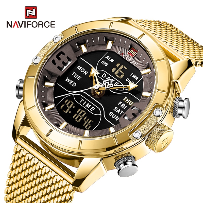 Men Watch Top Luxury Brand Men Military Sport Quartz Wrist Watches Stainless Steel LED Digital Clock Relogio Masculino