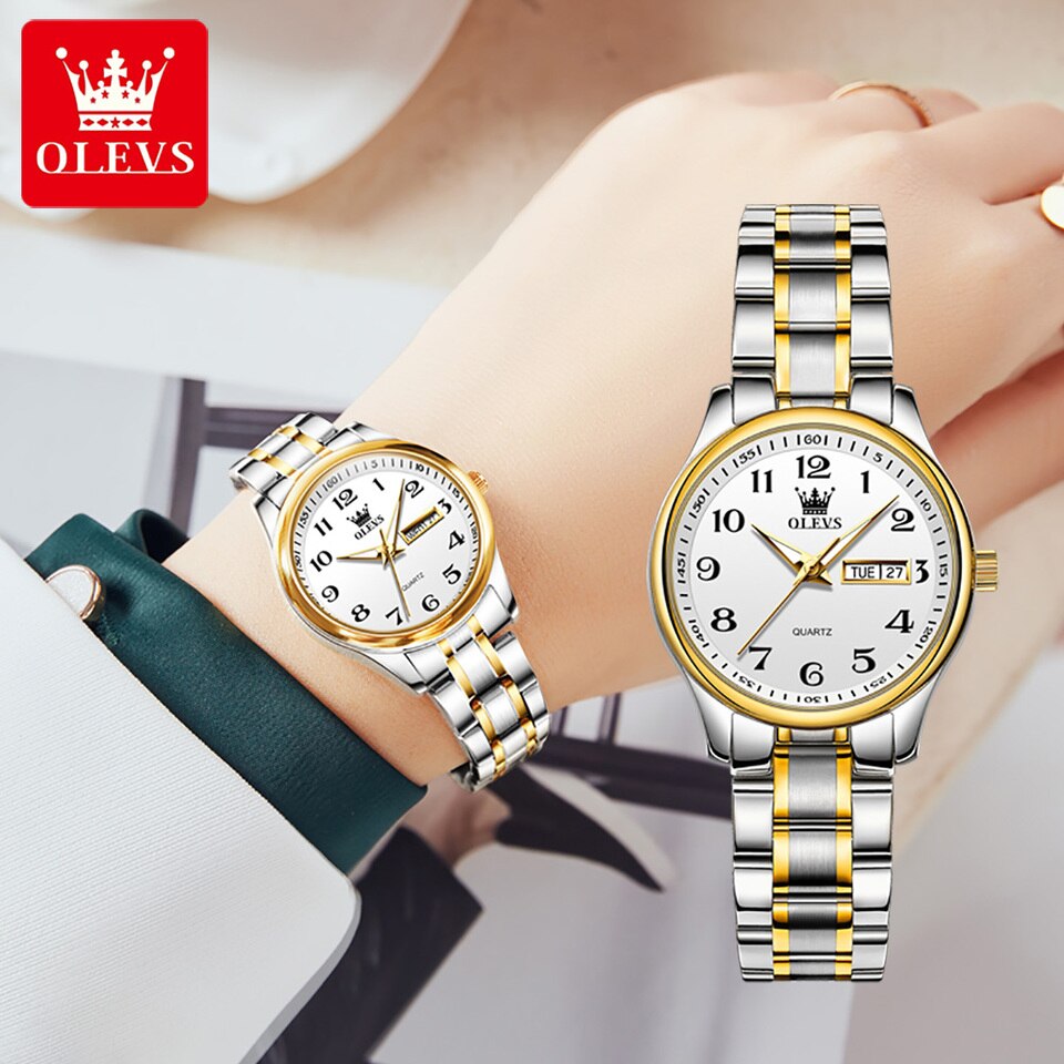Luxury Quartz Watch for Women Elegant Stainless Steel Watch Luminous Waterproof Wristwatch Ladies Dress Watch