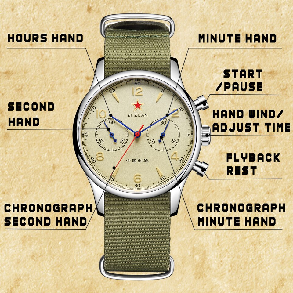 Chronograph Seagull Movement 1963 Mechanical Watch For Men 40mm ST1901 Sapphire 38mm Men Watch