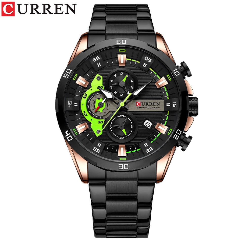 New Chronograph Men Watches Sport Casual Stainless Steel Luminous Wristwatches Male Creative Design Quartz Clock