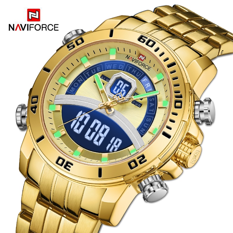 Luxury Watches For Men Fashion Business Digital Wristwatch Military Sport Quartz Man Watch Steel Band Waterproof Clock