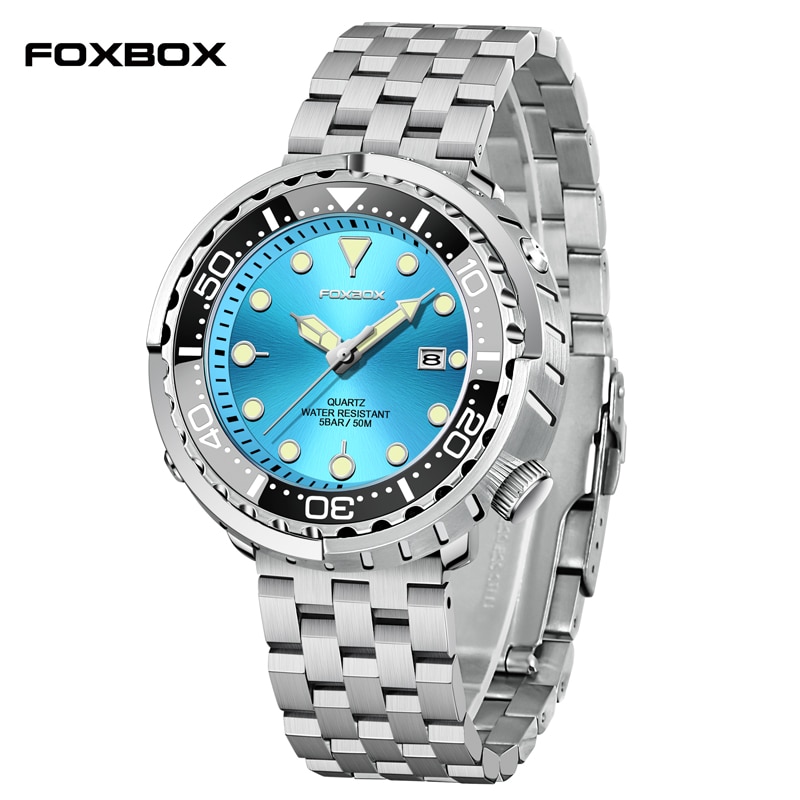 Men Watch 50M Waterproof Luminous Sport Wristwatches Rotating Bezel Quartz Watches with Auto Date Relogio Masculino