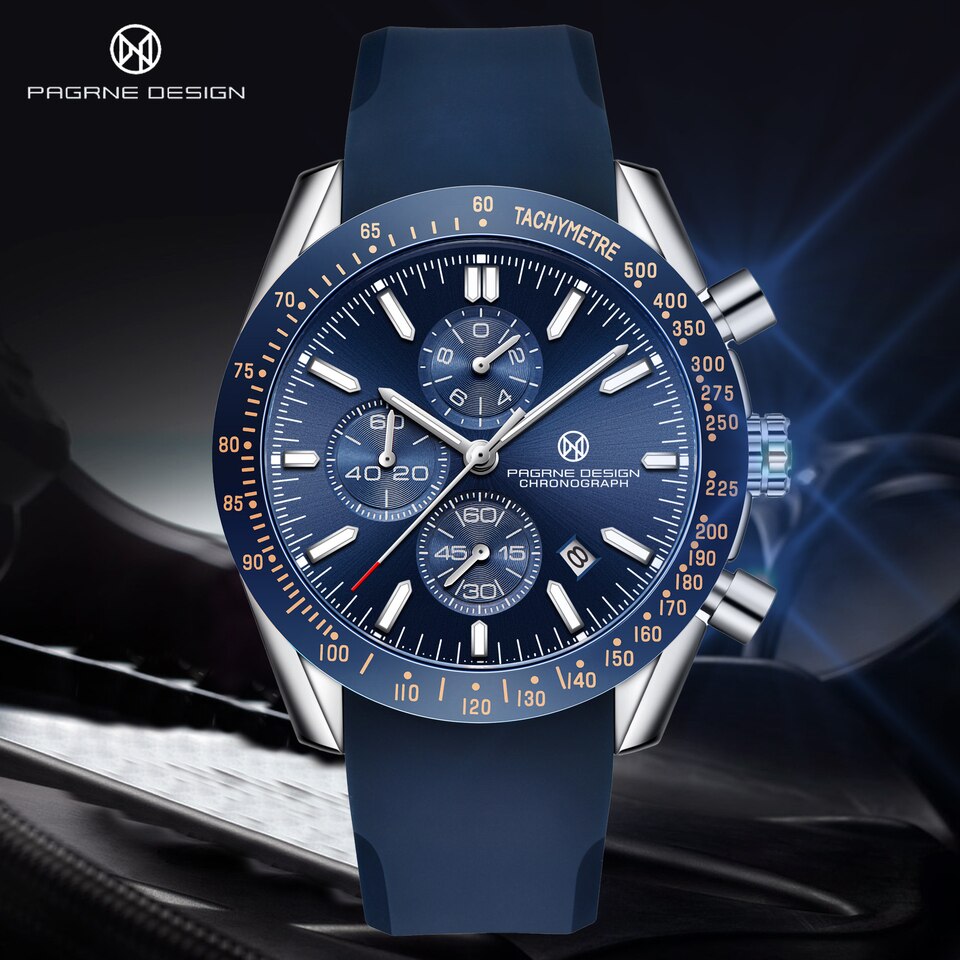 PAGANI DESIGN Business Men Quartz Watch Sapphire Steel Chronograph Cross Country Sports Waterproof Watches