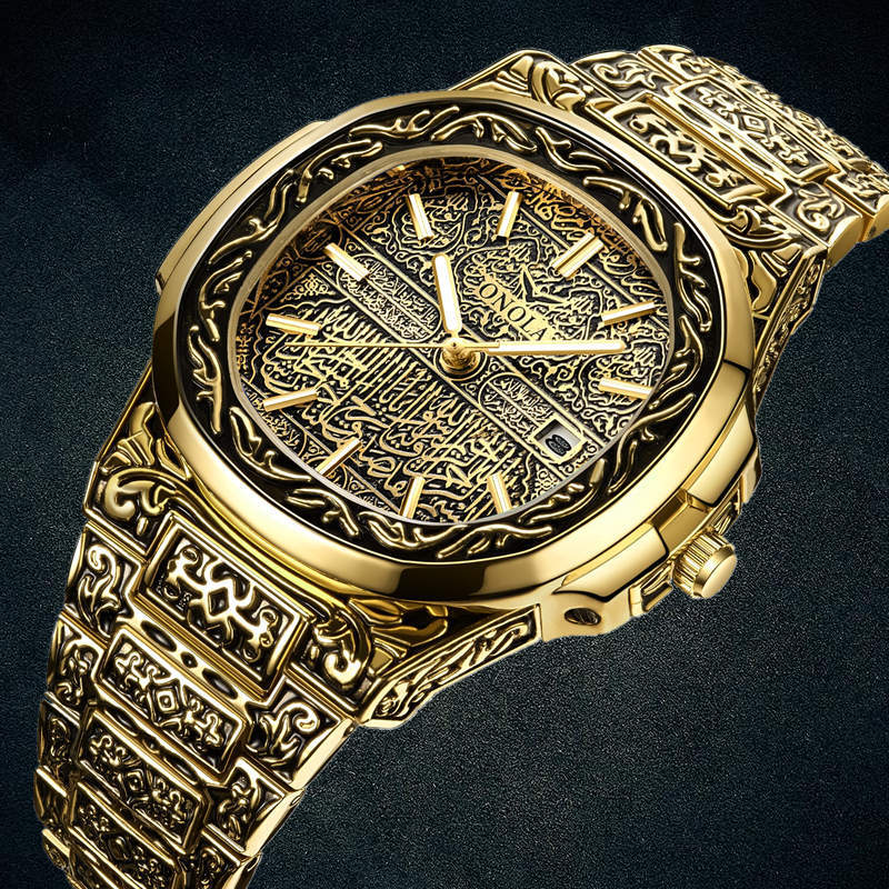 Retro Top Luxury Quartz Watch Men Wristwatch Waterproof Fashion Casual Golden Classic Calendar Waterproof Watch Male Clock