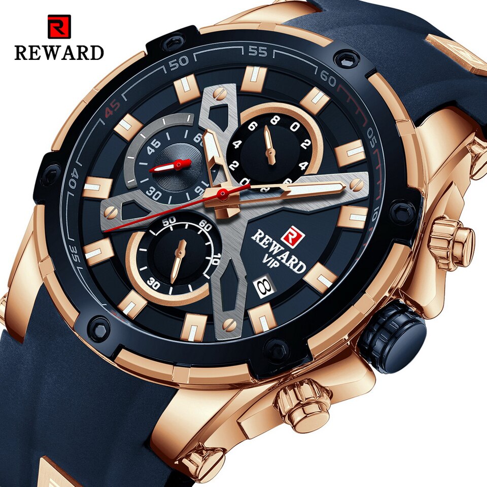 Men Watches Blue Waterproof Top Luxury Brand Chronograph Sport Watch Quartz For Men Wristwatch Military Male