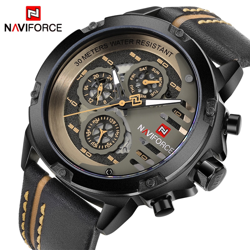 Men Watches Top Brand Luxury Waterproof 24 hour Date Quartz Watch Man Leather Sport Wrist Watch Men Waterproof Clock