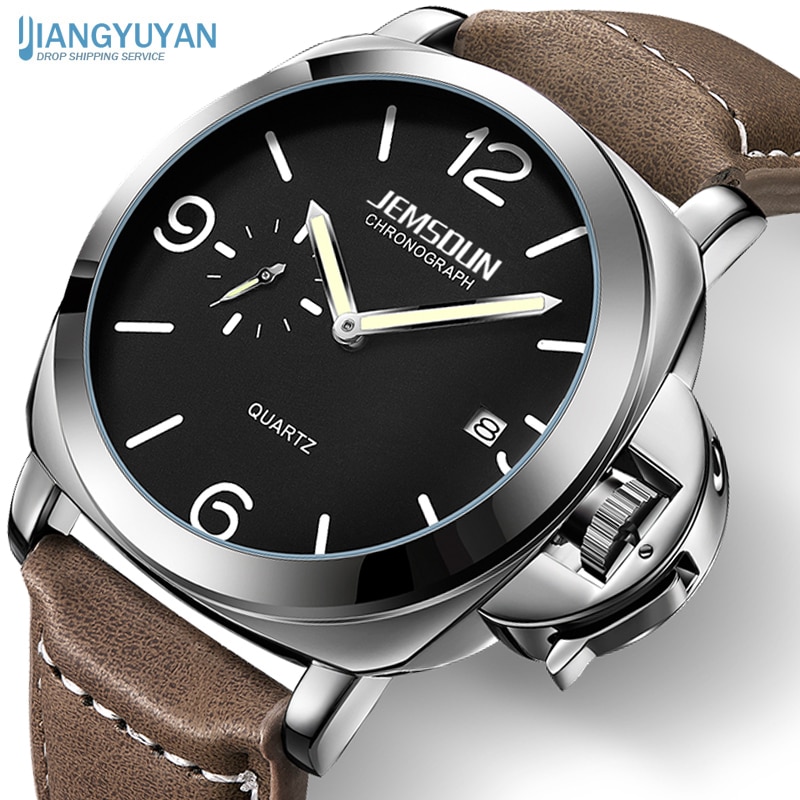 Luxury Top Brand Sport Watch Men Waterproof Quartz Brown Leather Military Wrist Watch Men Army Clock Male relojes hombre hodinky