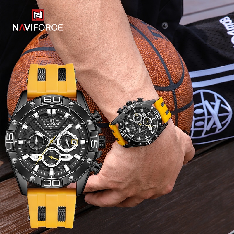 New Luxury Watches for Men Fashion Silicone Strap Military Waterproof Sport Chronograph Quartz WristWatch Clock With Date