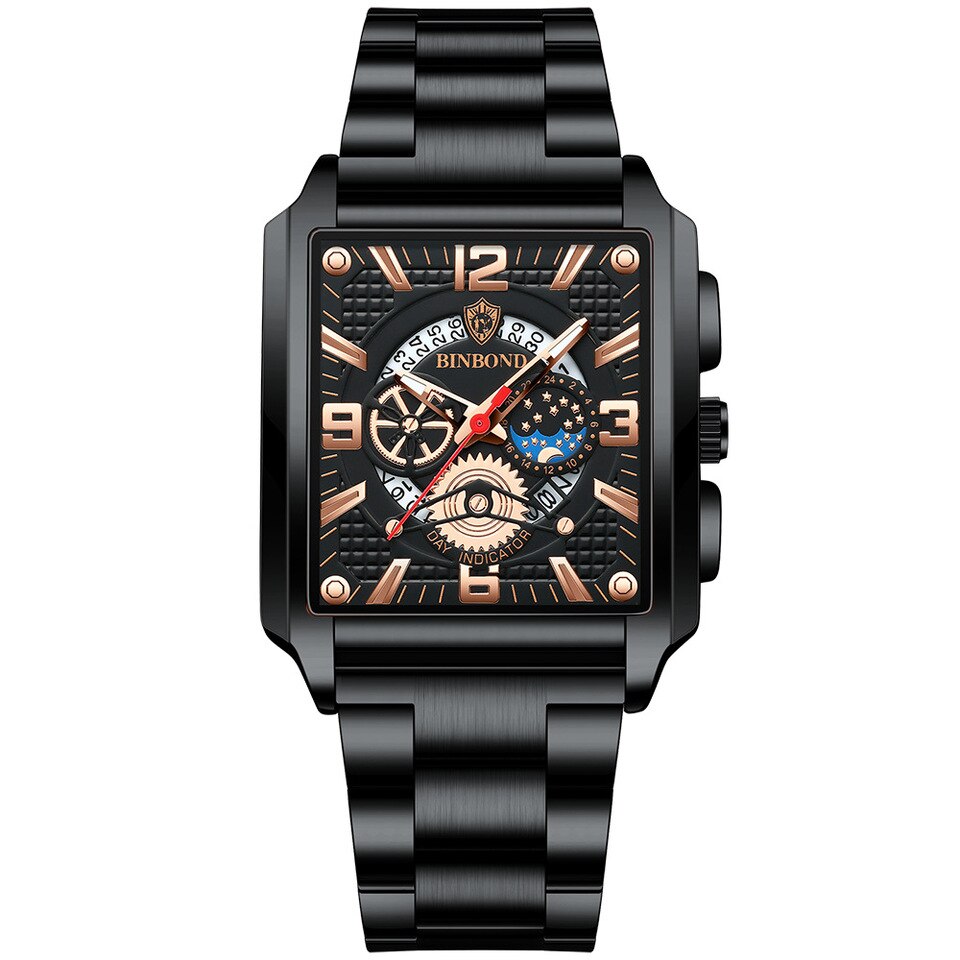 Relogio Masculino Wrist Watches Men Top Brand Luxury Golden Men Watches Gold Big Male Wristwatch Man Square Golden Dial