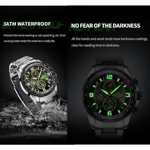 Men Luxury Fashion Design Gold Men Watches Multifunction Luminous Quartz Male Wrist Watch - Image 8