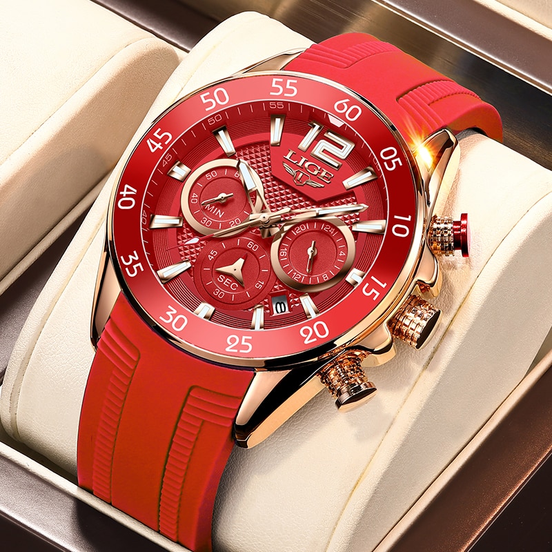LIGE Fashion Men Watches Sport Quartz Watch Man Brand Luxury Wrist watches Chronograph Waterproof Casual Clock Montre Homme