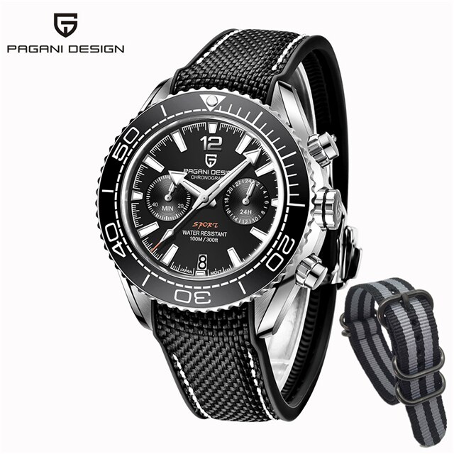 PAGANI DESIGN New Men Quartz Watch Top Brand Ceramic Bezel Business Waterproof Watches Men Chronograph VK64 Reloj Hombre