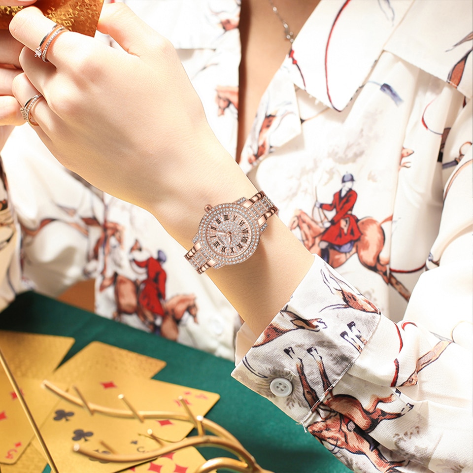 Women Watches Rose Gold Ladies Bracelet Watches Reloj Mujer Creative Waterproof Quartz Watches For Women