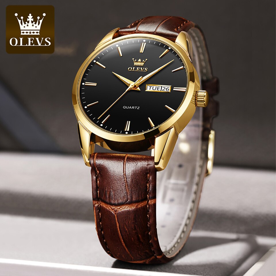 Men Quartz Watches Brand Luxury Casual Fashion Men’s Watch For Gifts Breathable leather Waterproof luminous Wristwatch