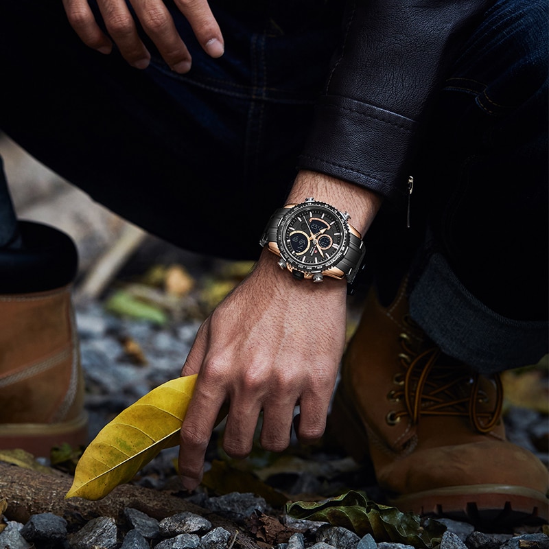 Men Watch Luxury Brand Sport Watch For Men Chronograph Quartz Wristwatch Military Waterproof Steel Band Clock